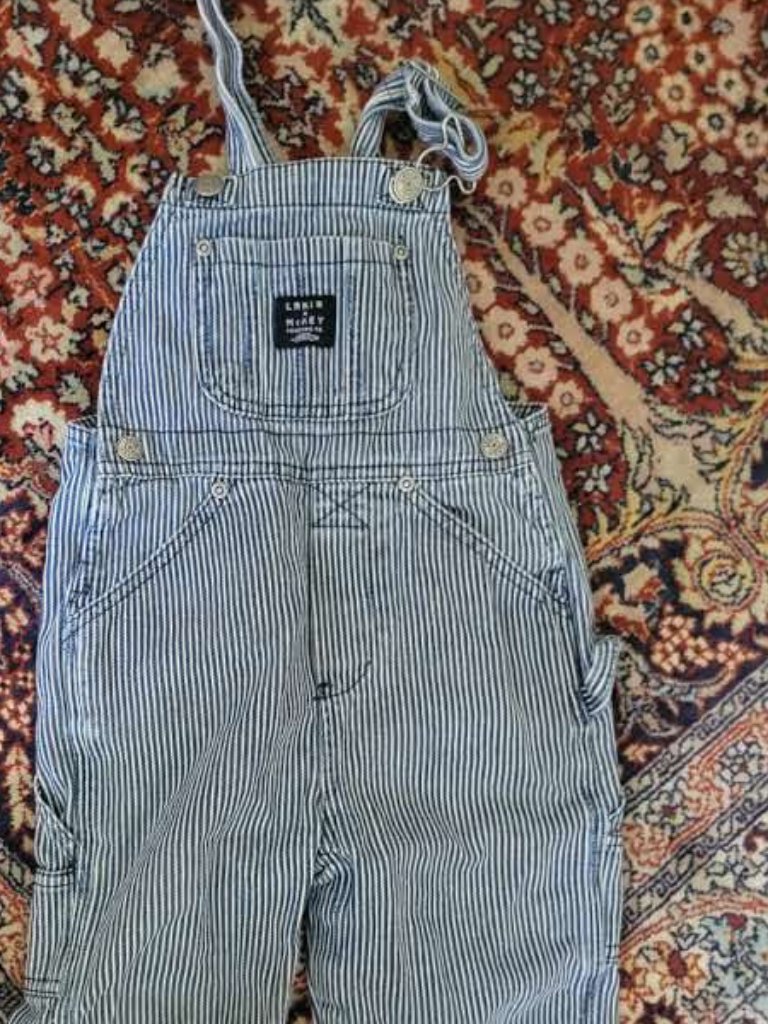Lakin Mckey Striped Denim Overalls Size 24 Months
